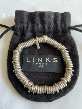 Silver Stacked Disc Bracelet - Silver